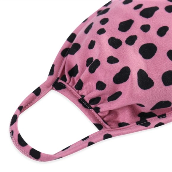 Pink & black print dalmation print face mask - Picture 2 of 5